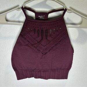 Athleta Women's Halasana Macrame sports bra - Deep Burgundy